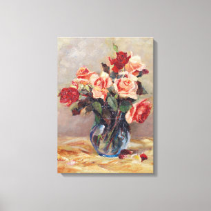 Elizabeth J. Grafin von Attems Stilllife met Ros Canvas Afdruk