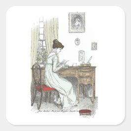Elizabeth Letters, Jane Austen Pride en Prejudice Vierkante Sticker