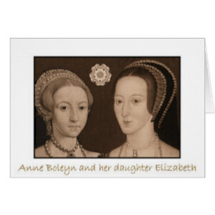 Elizabeth met een rode kop en Anne Boleyn met een
