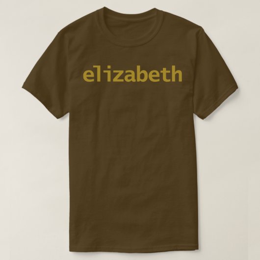 Elizabeth Minimal Typography Gold Tekst T-shirt (Design voorkant)