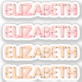 Elizabeth naam in gloeiende neonlampen x4 sticker (Voorkant)