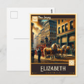 Elizabeth, New Jersey | Antiek Briefkaart (Voorkant / Achterkant)
