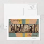 Elizabeth, New Jersey - Grote Letter-scènes Briefkaart (Voorkant / Achterkant)