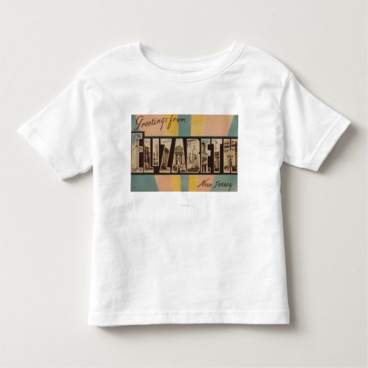 Elizabeth, New Jersey - Grote Letter-scènes Kinder Shirts (Voorkant)
