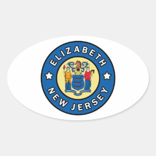 Elizabeth New Jersey Ovale Sticker