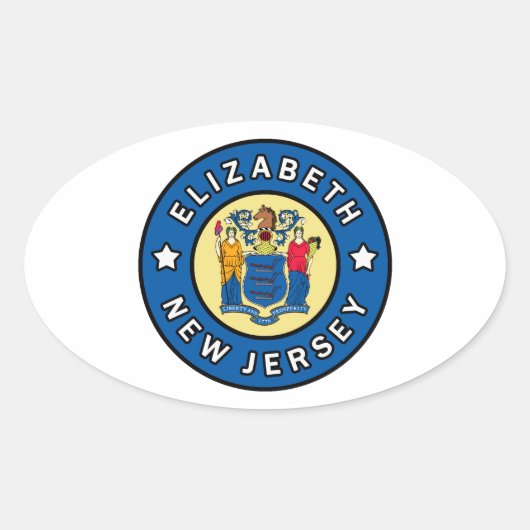 Elizabeth New Jersey Ovale Sticker (Voorkant)
