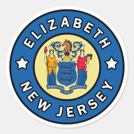 Elizabeth New Jersey Ronde Sticker (Voorkant)