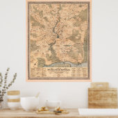 Elizabeth NJ-kaart (1879) Poster (Keuken)