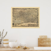 Elizabeth, NJ Panoramic Map - 1898 Poster (Keuken)