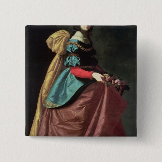 Elizabeth of Portugal 1640 Vierkante Button 5,1 Cm (Voorkant)