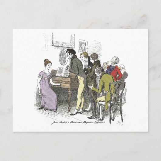 Elizabeth Performs - Jane Austen Pride & Prejudice Briefkaart (Voorkant)