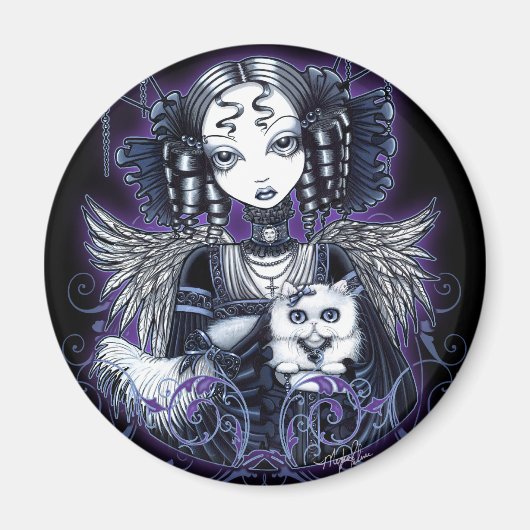 Elizabeth Persian Cat Angel magneet (Voorkant)