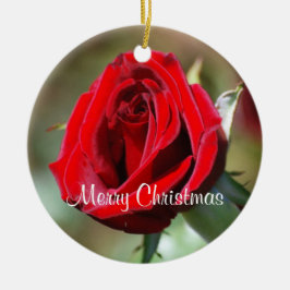 Elizabeth Personalized Red Rose Ornament