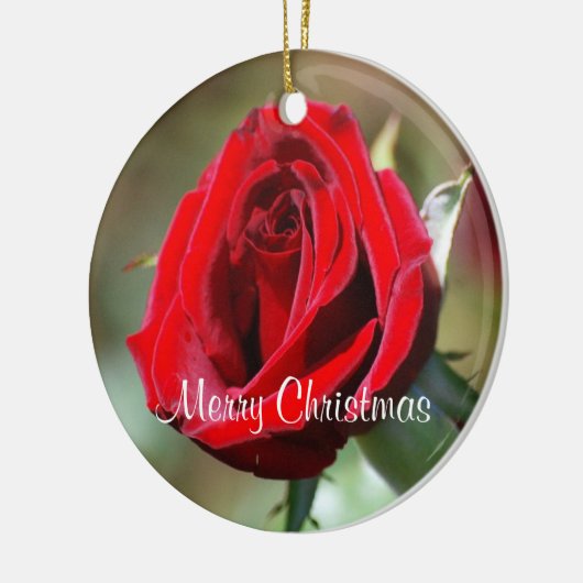 Elizabeth Personalized Red Rose Ornament (Links)