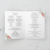 Elizabeth Pink Floral Full Mass katholieke bruilof Programma (Binnen)