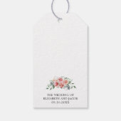 Elizabeth Pink Floral Hotel Gasten Bruiloft Welkom Cadeaulabel (Achterkant)