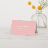 Elizabeth Pink Floral Wedding Place Card Plaatskaartje (Achterkant)