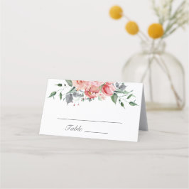 Elizabeth Pink Floral Wedding Place Card Plaatskaartje