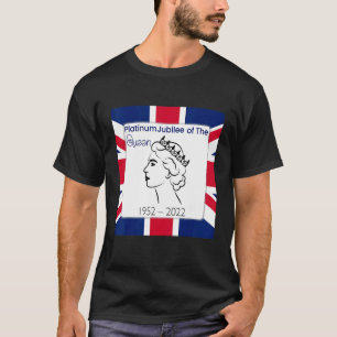 Elizabeth Platinum Jubilee Queen Crown British Fl T-shirt