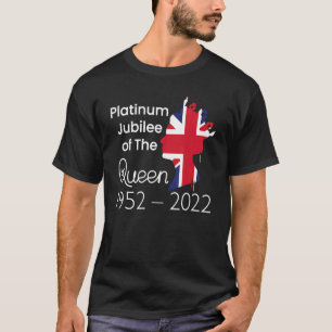 Elizabeth Platinum Jubilee Queen Crown British Fl T-shirt