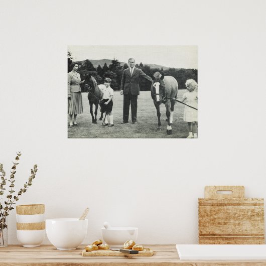 Elizabeth, Prince Philip, Charles en Anne Poster (Keuken)