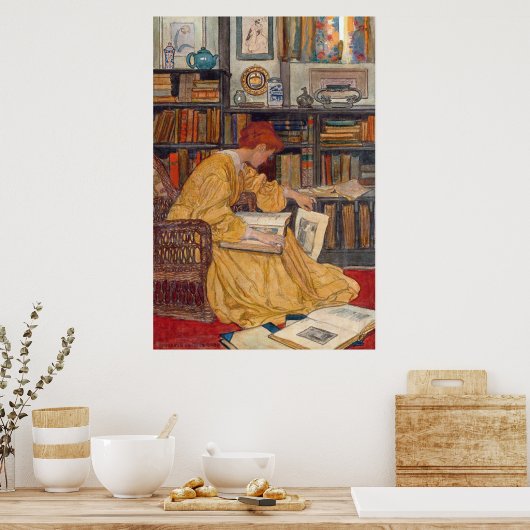Elizabeth Shippen Green - De bibliotheek Poster (Keuken)
