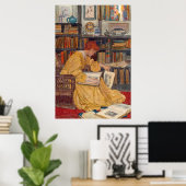 Elizabeth Shippen Green - De bibliotheek Poster (Thuiskantoor)