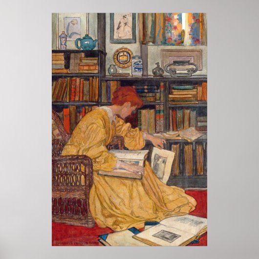 Elizabeth Shippen Green - De bibliotheek Poster (Voorkant)