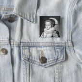 Elizabeth Stuart, koningin van Bohemia Vierkante Button 5,1 Cm (In situ)