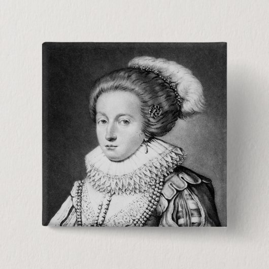 Elizabeth Stuart, koningin van Bohemia Vierkante Button 5,1 Cm (Voorkant)