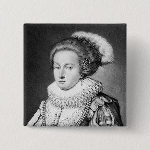 Elizabeth Stuart, koningin van Bohemia Vierkante Button 5,1 Cm