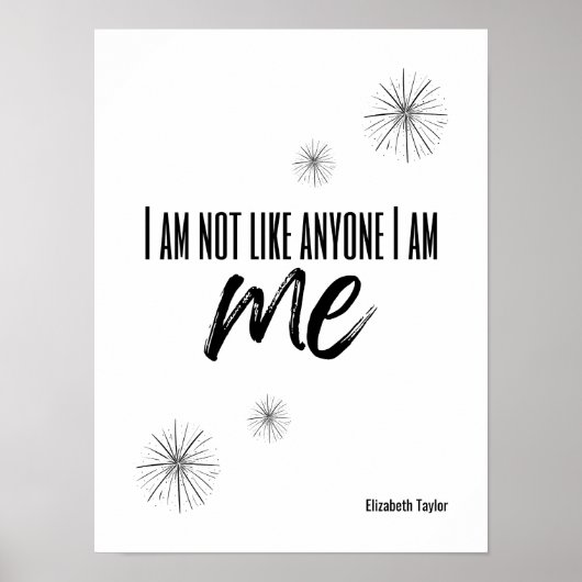 Elizabeth Taylor Self Love Inspirerend Quote Poster (Voorkant)