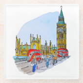 Elizabeth Tower, aka Big Ben Glazen Onderzetter (Voorkant)