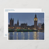 Elizabeth Tower en Westminster Bridge, Verenigd Ko Briefkaart (Voorkant / Achterkant)