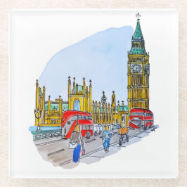 Elizabeth Tower, ook bekend als Big Ben Glazen Onderzetter