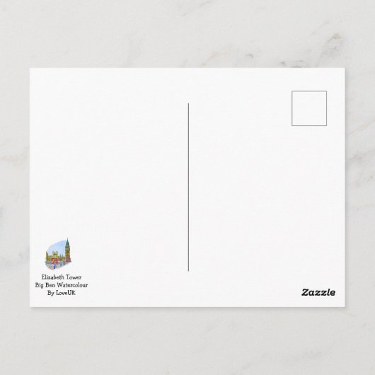 Elizabeth Tower, ook bekend als de Big Ben Briefkaart (Achterkant)