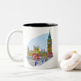 Elizabeth Tower, ook bekend als de Big Ben Tweekleurige Koffiemok