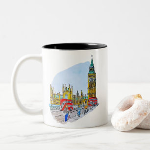 Elizabeth Tower, ook bekend als de Big Ben Tweekleurige Koffiemok