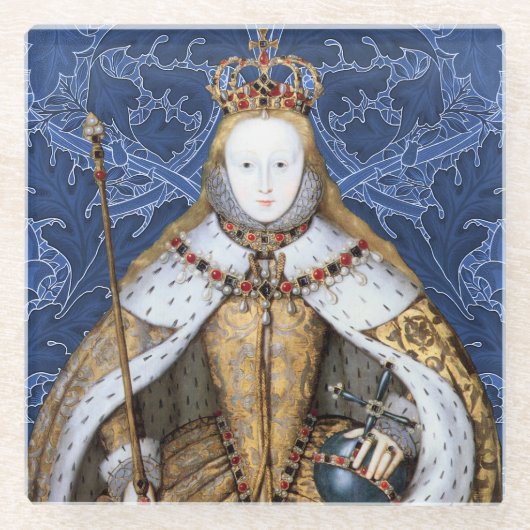 Elizabeth Tudor, Koningin van Engeland Glazen Onderzetter (Voorkant)