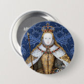Elizabeth Tudor, Koningin van Engeland Ronde Button 7,6 Cm (Voorkant /achterkant)
