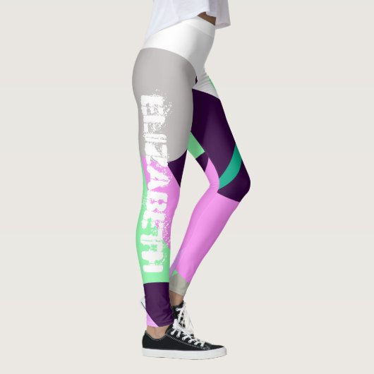Elizabeth Voeg Jouw naam Abstracte kunst Leggings  (Rechts)