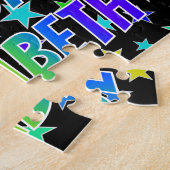 "ELIZABETH" Voornaam, geun "HAPPY BIRTHDAY" Legpuzzel (Zijkant)