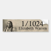 Elizabeth Warren 1/1024 Native American Bumpersticker (Voorkant)