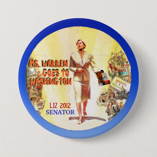 Elizabeth Warren 2012 Ronde Button 7,6 Cm (Voorkant)
