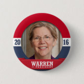 ELIZABETH WARREN 2016 RONDE BUTTON 5,7 CM (Voorkant)