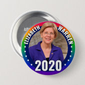 Elizabeth Warren 2020 - Gay Pride Rainbow Ronde Button 7,6 Cm (Voorkant /achterkant)