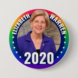 Elizabeth Warren 2020 - Gay Pride Rainbow Ronde Button 7,6 Cm