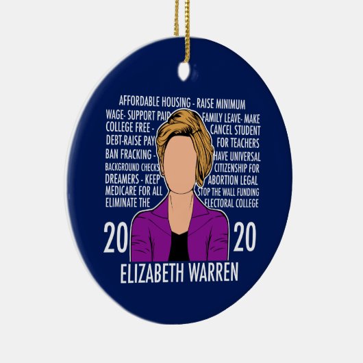 Elizabeth Warren 2020 Platform Democratisch debat Keramisch Ornament (Rechts)