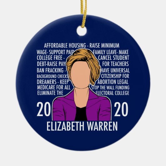 Elizabeth Warren 2020 Platform Democratisch debat Keramisch Ornament (Voorkant)
