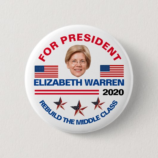 Elizabeth Warren 2020 Ronde Button 5,7 Cm (Voorkant)